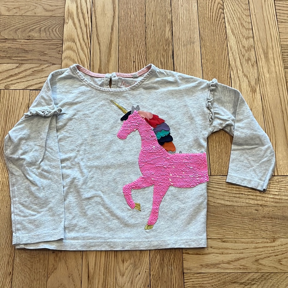 Mini Biden flip sequin unicorn tee